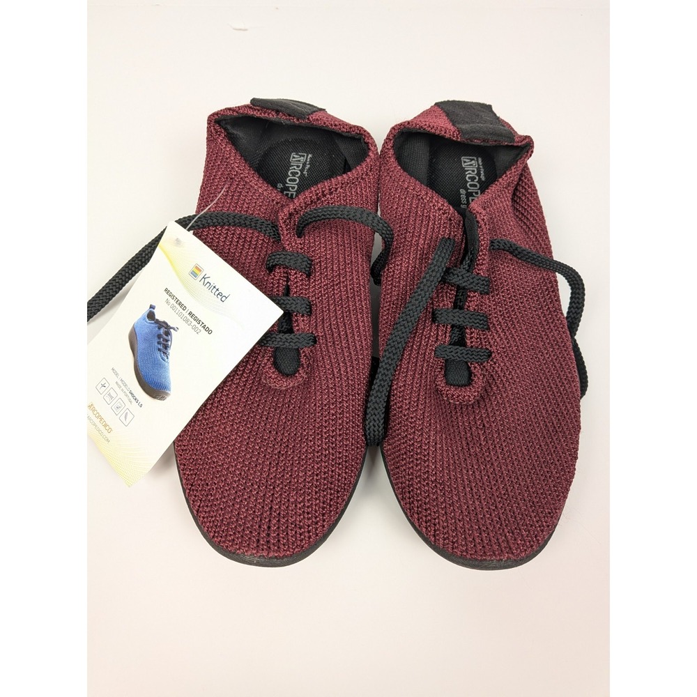 NEW Arcopedico Knitted Women's Ls Bordeaux Red Size 38(EU) 7.5 US